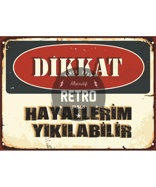 Türkçe Sözlü 36 - Ahşap Retro Tablo